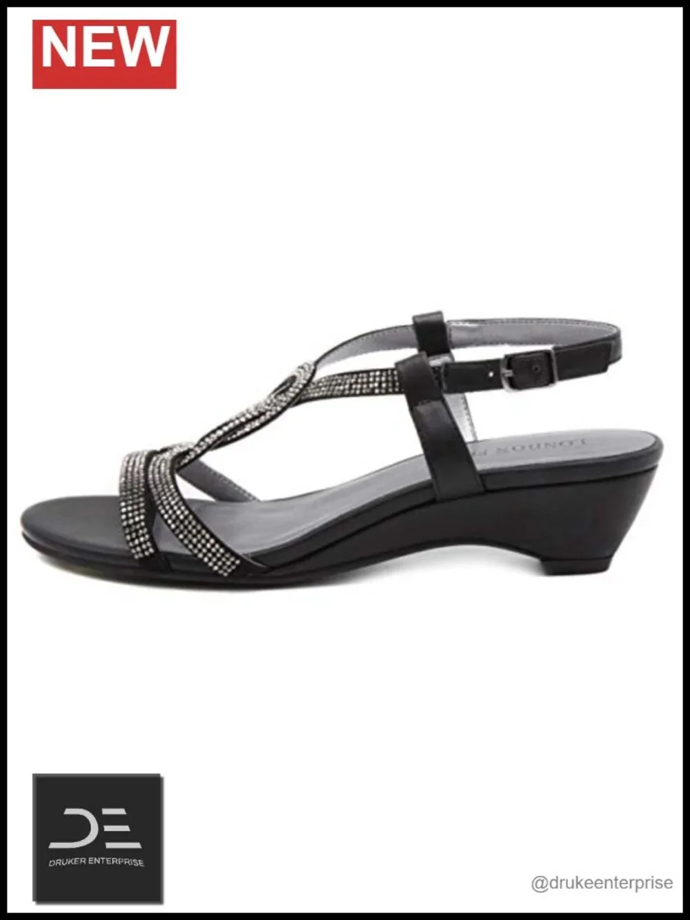 Embellished Shimmery Fabric Platform Sandals with Slingback 1.5